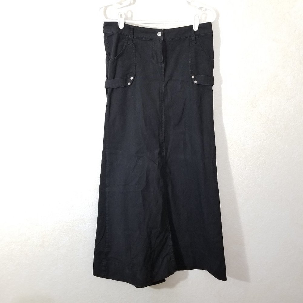 LIP SERVICE Long Denim & Lace Maxi Skirt goth punk